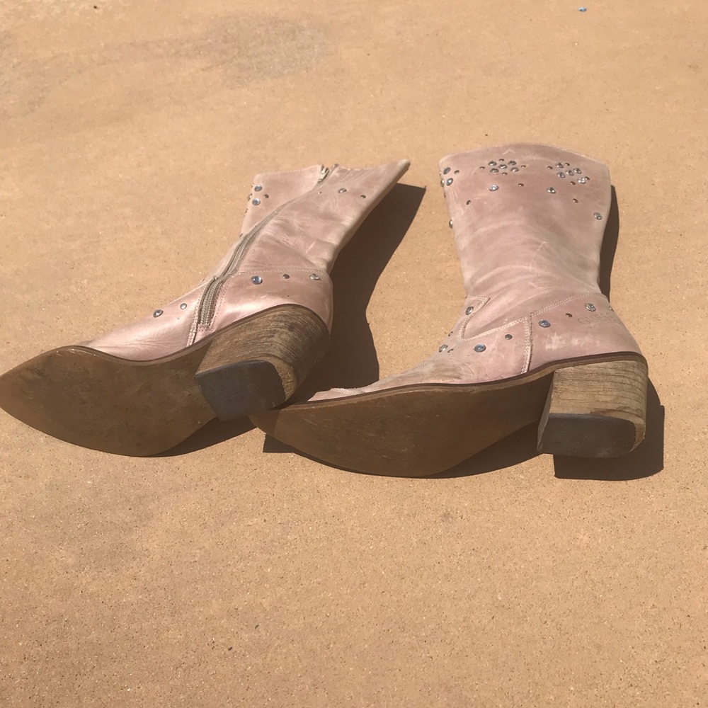 Coolest cowgirl boots ever! Vintage mauve leather - Picture 4 of 6